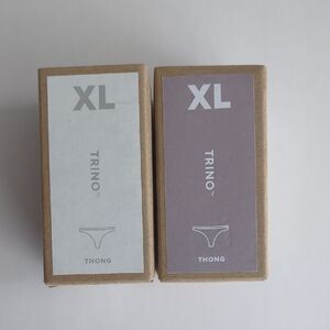 2 Women's Thong Underwear XL Trino- Gray and Brown